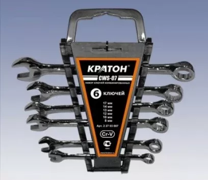 Набор ключей комбинированных Кратон CWS-07 6 пр. 2 27 03 007 купить в Магнитогорске