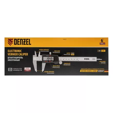 Штангенциркуль Denzel 31613, 150 мм, электронный, с глубиномером купить в Магнитогорске