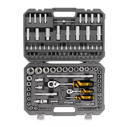 Набор инструментов Denzel 15814, 1/2&quot;, 1/4&quot;, CrV, S2, пластиковый кейс, 109 предметов купить в Магнитогорске