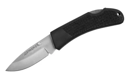 Нож STAYER складной с обрезиненной ручкой, средний 47600-1_z01 купить в Магнитогорске