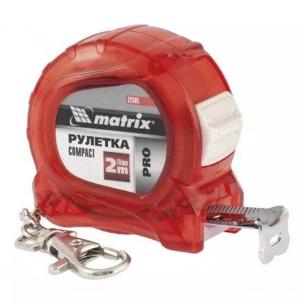 Рулетка Compact 2 м x 16 мм компактный размер карабин-держатель PRO Matrix 32595 купить в Магнитогорске