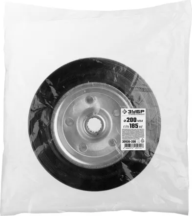 ЗУБР d 200 мм, г/п 185 кг, игольчатый подшипник, резина/металл, колесо, Профессионал (30936-200) купить в Магнитогорске