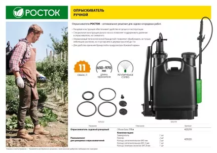 Ремкомплект для ранцевых опрыскивателей, РОСТОК 425222, для арт. 425216 и 425219 425222 купить в Магнитогорске