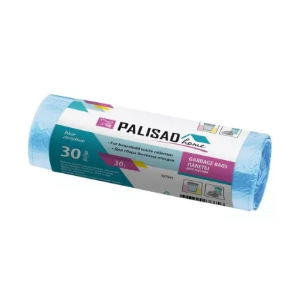 Пакеты для мусора 30 л x 30 шт. голубые, Home Palisad 927045 купить в Магнитогорске