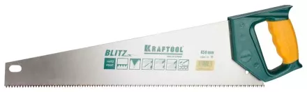 Ножовка по дереву (пила) KRAFTOOL BLITZ 450 мм, 7/8 TPI, быстрый рез поперек волокон, зубья - «S» : прямые 15005-45 купить в Магнитогорске
