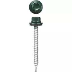 Саморезы СКД кровельные, RAL 6005 зеленый насыщенный, 51 х 4.8 мм, 250 шт, для деревянной обрешетки, STAYER 30305-48-051-6005