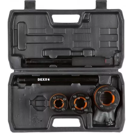 Набор DEXX: Клуппы трубные, с трещоткой 620мм, №3: 1/2&quot;, 3/4&quot;, 1&quot; 28280-H3 купить в Магнитогорске
