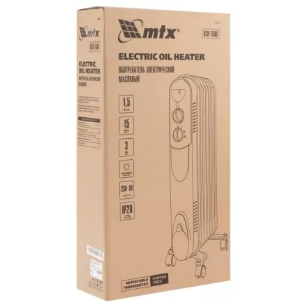 Масляный обогреватель MTX OCH-1500, 230 В, 1500 Вт // MTX 98302 купить в Магнитогорске