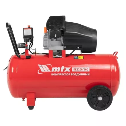 Компрессор воздушный MTX КК-2200/100, 2,2 кВт, 350 л/мин, 100 л, прямой привод, масляный купить в Магнитогорске