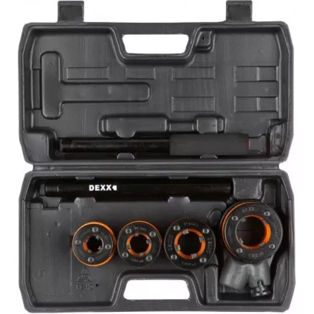 Набор DEXX: Клуппы трубные, с трещоткой 620мм, №4: 1/2&quot;, 3/4&quot;, 1&quot;, 1 1/4&quot; 28280-H4 купить в Магнитогорске
