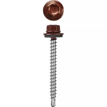 Саморезы СКМ кровельные, RAL 3005 темно-красный, 19 x 5.5 мм, 2 500 шт, для металлических конструкций, STAYER 30300-55-019-3005 купить в Магнитогорске