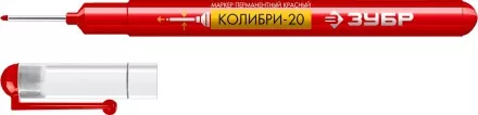 ЗУБР Колибри-20 красный, наконечник L 20 мм,  2 мм, перманентный маркер для отверстийл (06328-3) купить в Магнитогорске