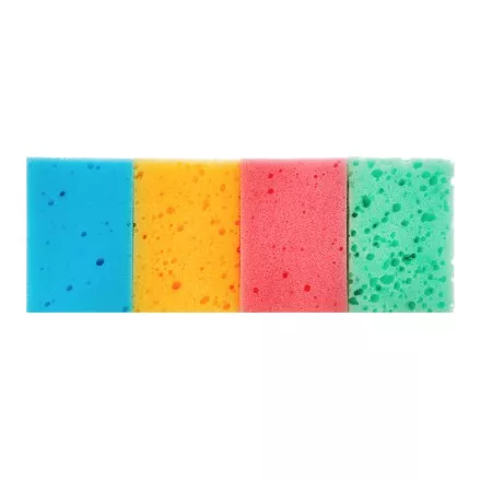 Губки для посуды Coral, 95 x 64 x 36 мм, 4 шт, Home Palisad 923585 купить в Магнитогорске