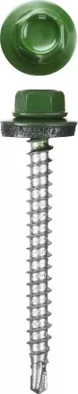 Саморезы СКМ кровельные, RAL 6002 зеленый лист, 19 x 5.5 мм, 2 500 шт, для металлических конструкций, STAYER 30300-55-019-6002 купить в Магнитогорске