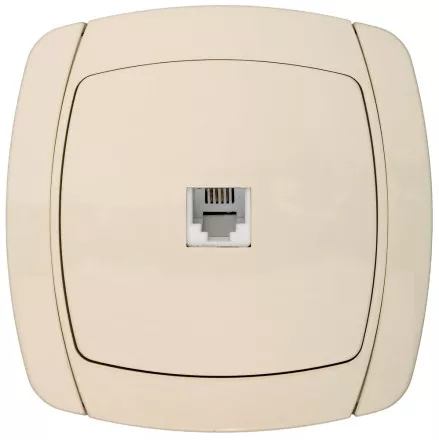 Розетка СВЕТОЗАР &quot;CITY LIGHT&quot; телефонная одинарная в сборе, цвет бежевый SV-54217-B купить в Магнитогорске