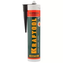 Герметик KRAFTOOL KRAFTFLEX FR150 силикатный огнеупорный &quot;+1500 С&quot;, жаростойкий, черный, 300мл 41260-4_G