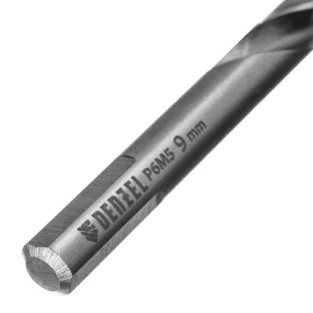 Сверло спиральное по металлу Denzel, 9 x 125 мм, Р6М5, Golden Tip, 718241 купить в Магнитогорске