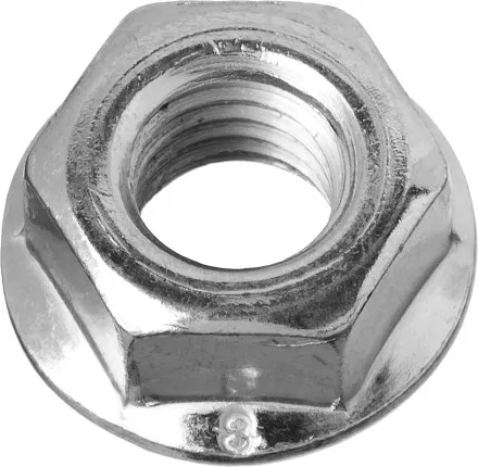 Гайка DIN 6923 с фланцем, M8, 6 шт, кл. пр. 8, оцинкованная, ЗУБР 303636-08 купить в Магнитогорске