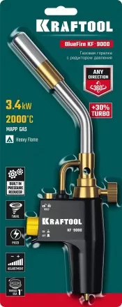Blue Fire  KF-9000  горелка для МАПП / MAPP газа,  с пъезоподжигом,  на баллон c резьбовым соединением US 1, 2000°C 55510 купить в Магнитогорске