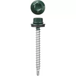 Саморезы СКМ кровельные, RAL 6005 зеленый насыщенный, 19 x 5.5 мм, 500 шт, для металлических конструкций, STAYER 30305-55-019-6005