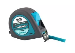 Рулетка &quot;Ergonomisch&quot;,10 м x 25 мм, магнитный обрезиненный зацеп  GROSS 31105
