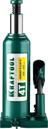 Домкрат гидравлический бутылочный &quot;Kraft-Lift&quot;, сварной, 4т, 206-393мм, KRAFTOOL 43462-4 43462-4_z01 купить в Магнитогорске