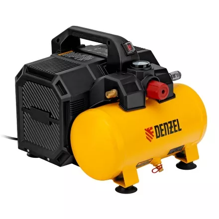 Компрессор Denzel DLS750/6 58019 безмасляный малошумный 750 Вт, 140 л/мин,ресивер 6 л купить в Магнитогорске