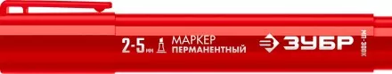 ЗУБР МП-300К красный, 2-5 мм, клиновидный перманентный маркер (06323-3) купить в Магнитогорске