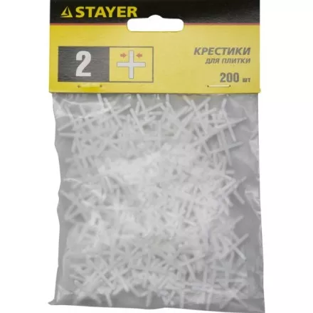 Крестики для кафеля, 2мм, STAYER 3380-2, 200шт 3380-2 купить в Магнитогорске