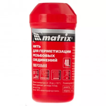 Нить для герметизации резьбовых соединений универсальная 150 м Matrix 88894 купить в Магнитогорске