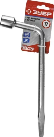 Ключ баллонный ЗУБР &quot;МАСТЕР&quot; L-образный, с монтажной лопаткой, 17мм 2753-17_z02 купить в Магнитогорске