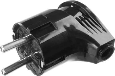 Вилка MAXElectro электрическая, 16А/220В, угловая, с заземлением, черная, STAYER 55161-B купить в Магнитогорске