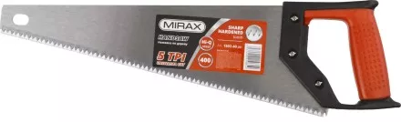 Ножовка по дереву (пила) MIRAX Universal 400 мм, 5 TPI, рез вдоль и поперек волокон, для крупных и средних заготовок 1502-40_z01 купить в Магнитогорске