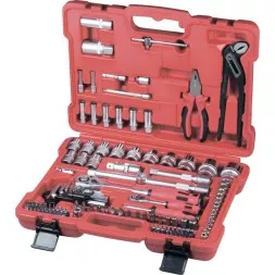 Набор слесарно-монтажный с квадратами 1/4&quot;, 1/2&quot; и 5/16&quot;, 117 предм  MATRIX PROFI 13587