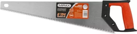 Ножовка по дереву (пила) MIRAX Universal 500 мм, 5 TPI, рез вдоль и поперек волокон, для крупных и средних заготовок 1502-50_z01 купить в Магнитогорске