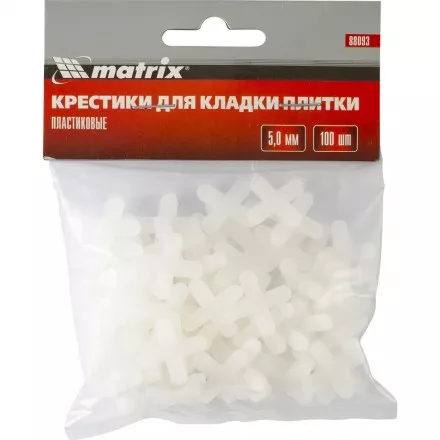 Крестики 5 мм для кладки плитки 100 штук MATRIX артикул 88093 купить в Магнитогорске