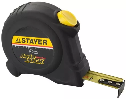 Рулетка STAYER &quot;MASTER&quot; &quot;AUTOLOCK&quot;, корпус с резиновым напылением, автостоп, 5мх19мм 2-34126-05-19_z01 купить в Магнитогорске