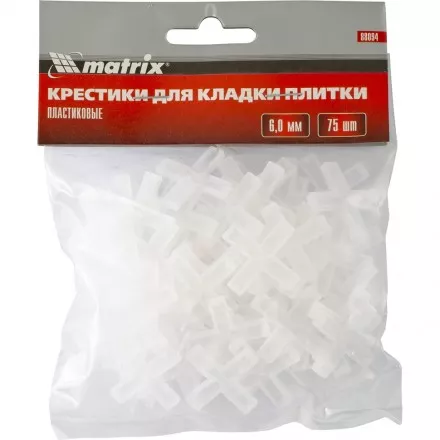 Крестики 6 мм для кладки плитки 75 штук MATRIX артикул 88094 купить в Магнитогорске