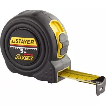 Рулетка STAYER &quot;PROFI&quot; &quot;AREX&quot;, двухкомпонентный противоударный корпус, упрочненное полотно, 5м/19мм 3410-05_z01 купить в Магнитогорске