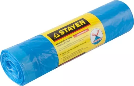 Мешки для мусора STAYER &quot;Comfort&quot; с завязками, особопрочные, голубые, 120л, 10шт 39155-120 купить в Магнитогорске