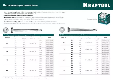 Нержавеющие саморезы DS-C с потайной головкой, коробка 300932-35-025 купить в Магнитогорске