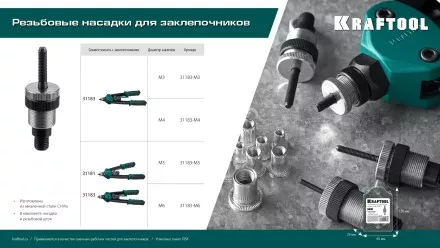 Резьбовые заклепочники двуручные KRAFTOOL NUT-12 31183-M3 купить в Магнитогорске