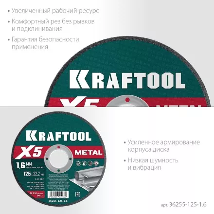 Круги отрезные абразивные, по металлу 36255-125-1.6 купить в Магнитогорске