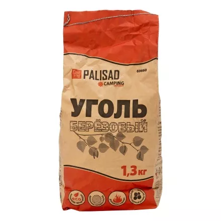 Уголь берёзовый, 1.3 кг Россия Camping Palisad 69660 купить в Магнитогорске