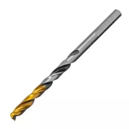 Сверло спиральное по металлу Denzel 5 x 86мм, Р6М5, Golden Tip, многогранная заточка, 718276