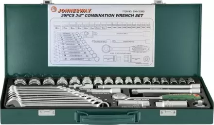 Набор головок торцевых 3/8&quot;DR 6-22мм ключи комбинированные 7-17мм 36предметов Jonnesway S04Н3536S 47394 купить в Магнитогорске