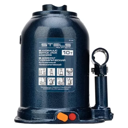 Домкрат гидравлический бутылочный телескопический Stels 51151, 10 т, подъем 180-430 мм купить в Магнитогорске