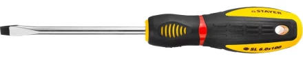 Отвертка STAYER &quot;PROFI&quot; &quot;PROTech&quot;, двухкомп рукоятка, намагниченная, Cr-Mo, SL6,0x100мм 25131-06-10_z02 купить в Магнитогорске