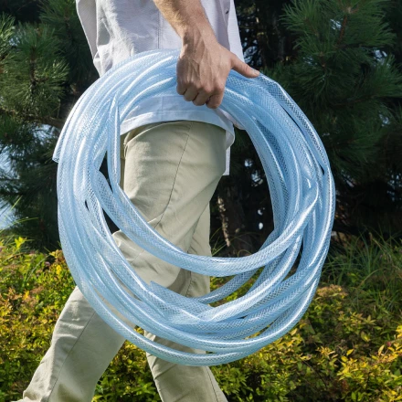 Шланг поливочный прозрачный армированный Palisad 67364 3-х слойный, 3/4&quot;, 25 м купить в Магнитогорске