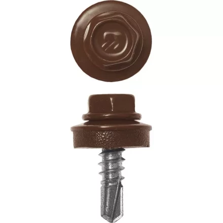 Саморезы ЗУБР &quot;ПРОФЕССИОНАЛ&quot; окраш., RAL 8017 шокол.-коричн., для крепл. кров. матер. к металл. констр., 5.5x25мм, 420шт 4-300315-55-025-8017 купить в Магнитогорске